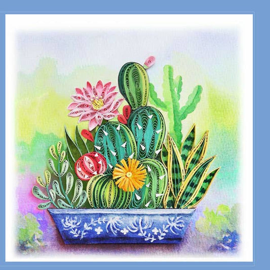 Cactus desert in the pot quilling card, greeting card, paper art, handmade FL-55