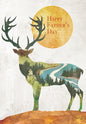 Silhouette of Deer with Landscape Image Father's Day Card