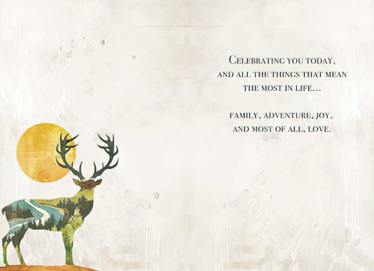 Silhouette of Deer with Landscape Image Father's Day Card