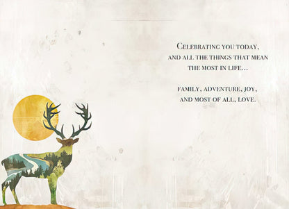 Silhouette of Deer with Landscape Image Father's Day Card