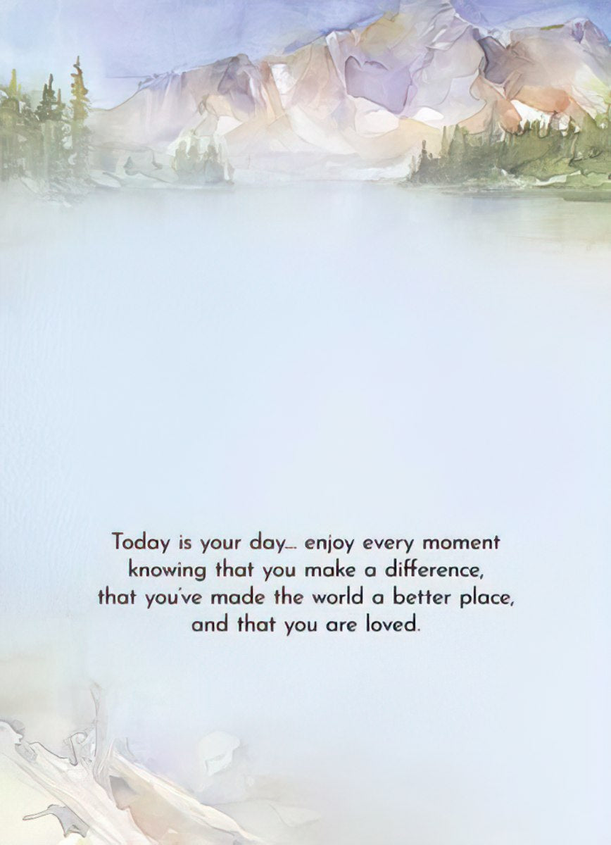 Watercolor Mountain Lake Father's Day Card for Dad | Heartfelt Father's Day Greeting Card