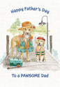 Happy Father's Day Fishing Dogs Greeting Card for Dad | Cute Father's Day Greeting Card