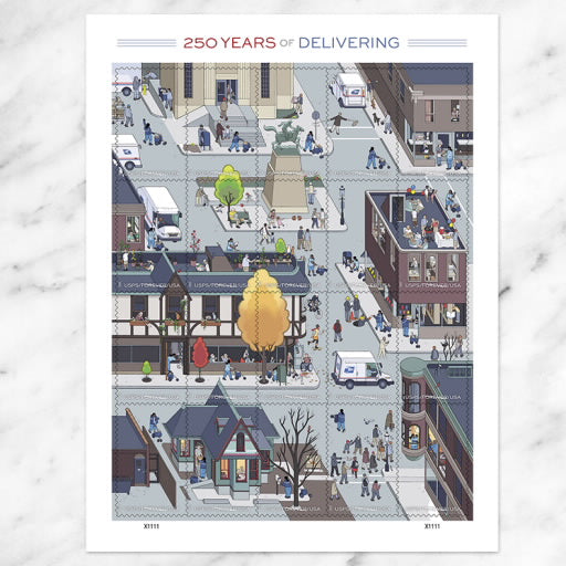 USPS Forever Stamps Sheet - USPS 250 Years Of Delivering