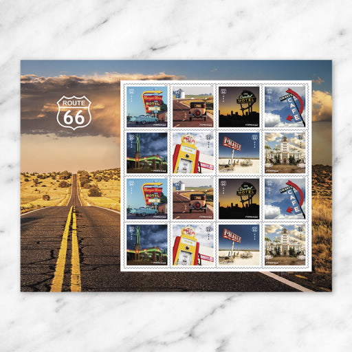 USPS Forever Stamps Sheet - Route 66