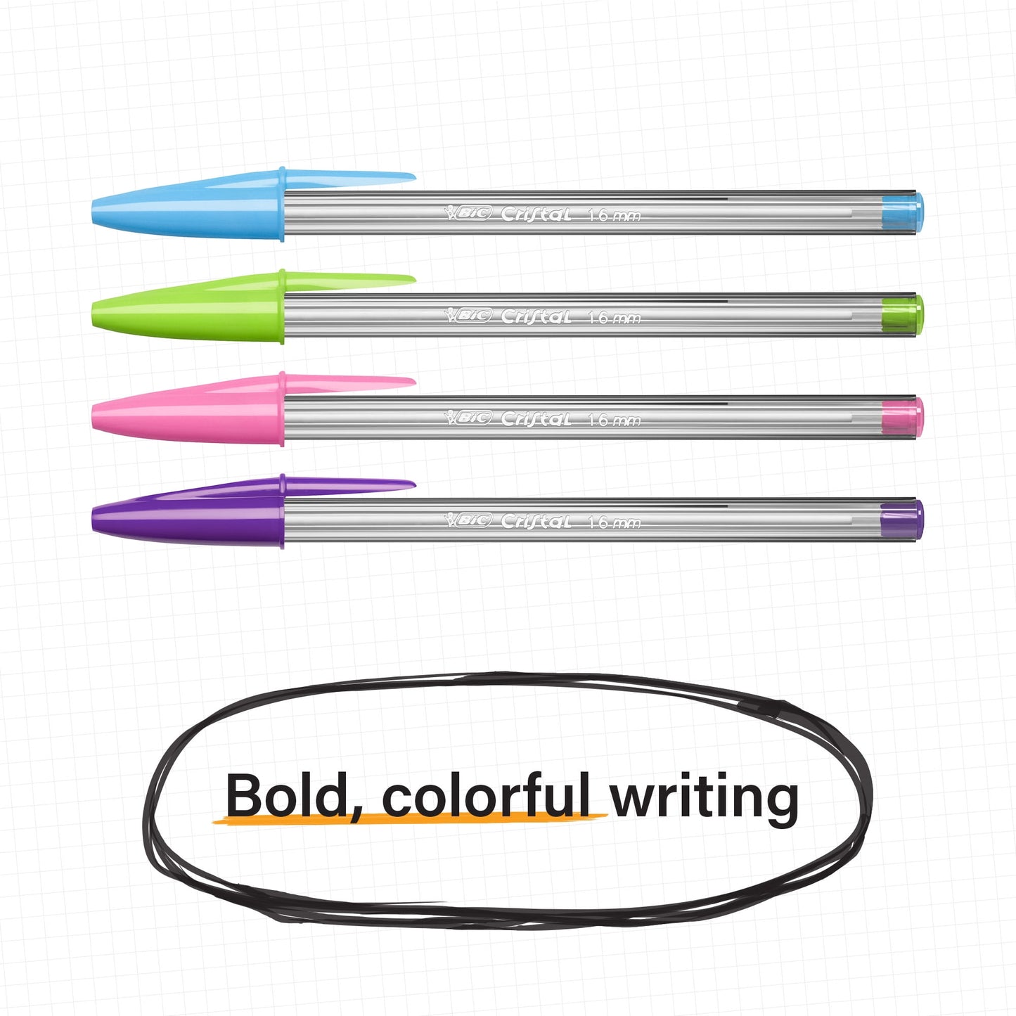 BIC Cristal Xtra Bold Point Ball Pen, School Supplies, 1.6 mm, Assorted Ink, 10-Count