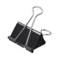 Universal Binder Clips with Storage Tub, Large, Black/Silver, 12/Pack