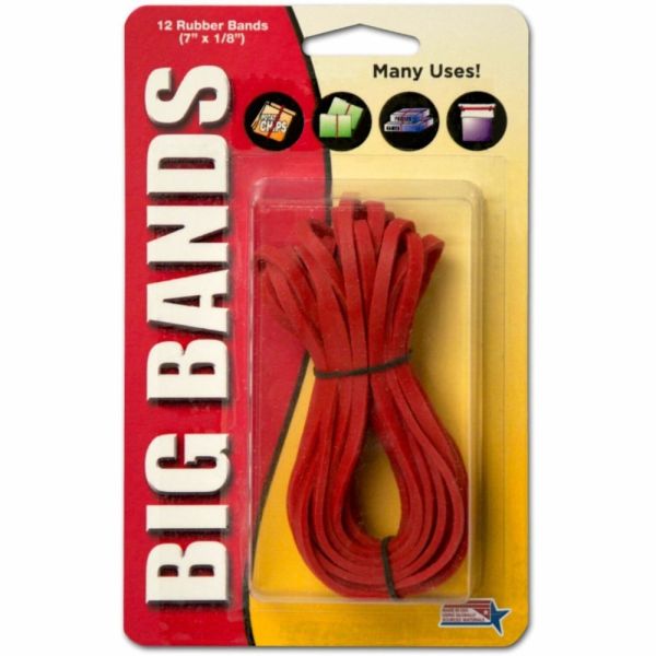 Alliance Rubber Advantage Rubber Bands, 7", Red, Pack Of 12