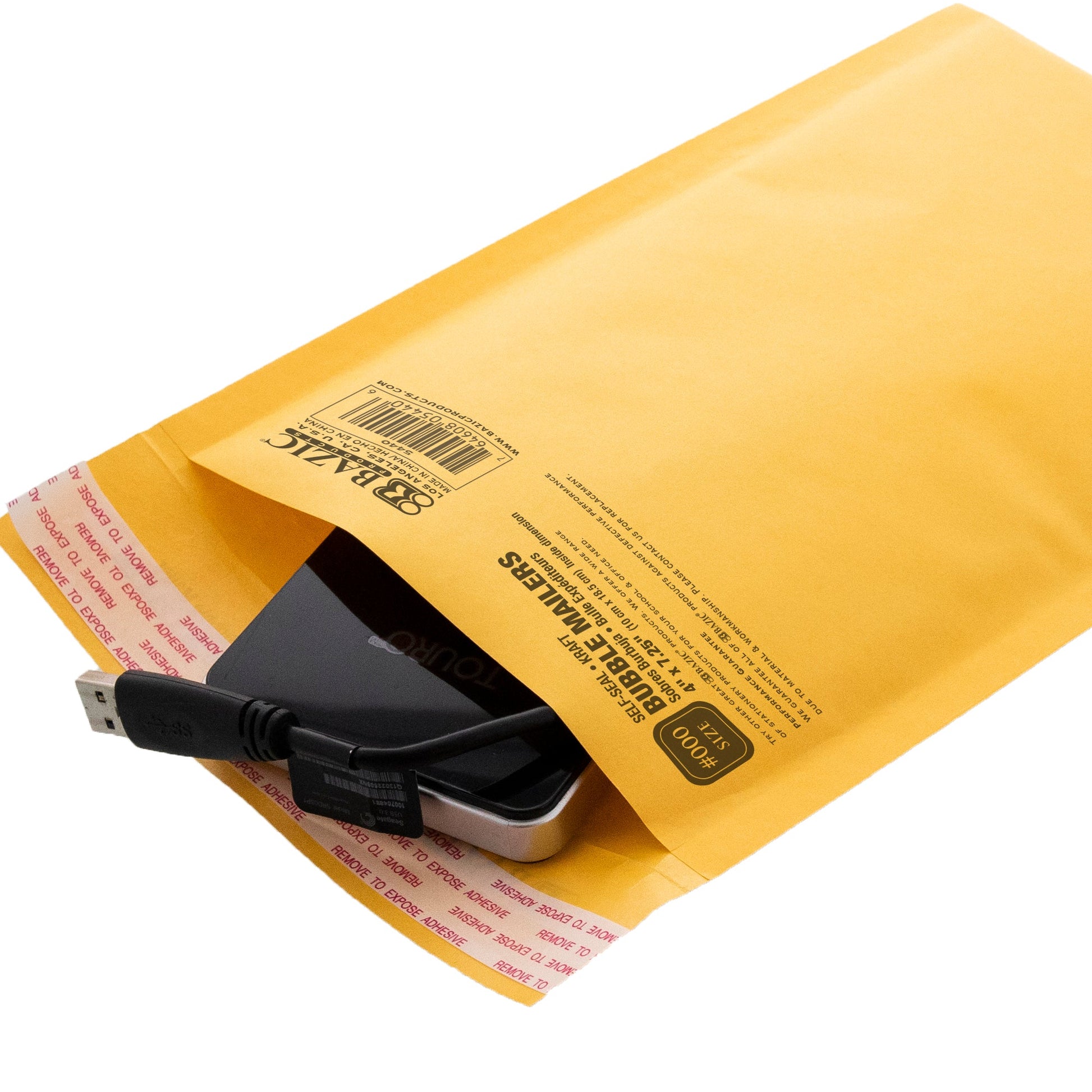 #000 Self-Seal Bubble Mailers, 4 x 7.25 in