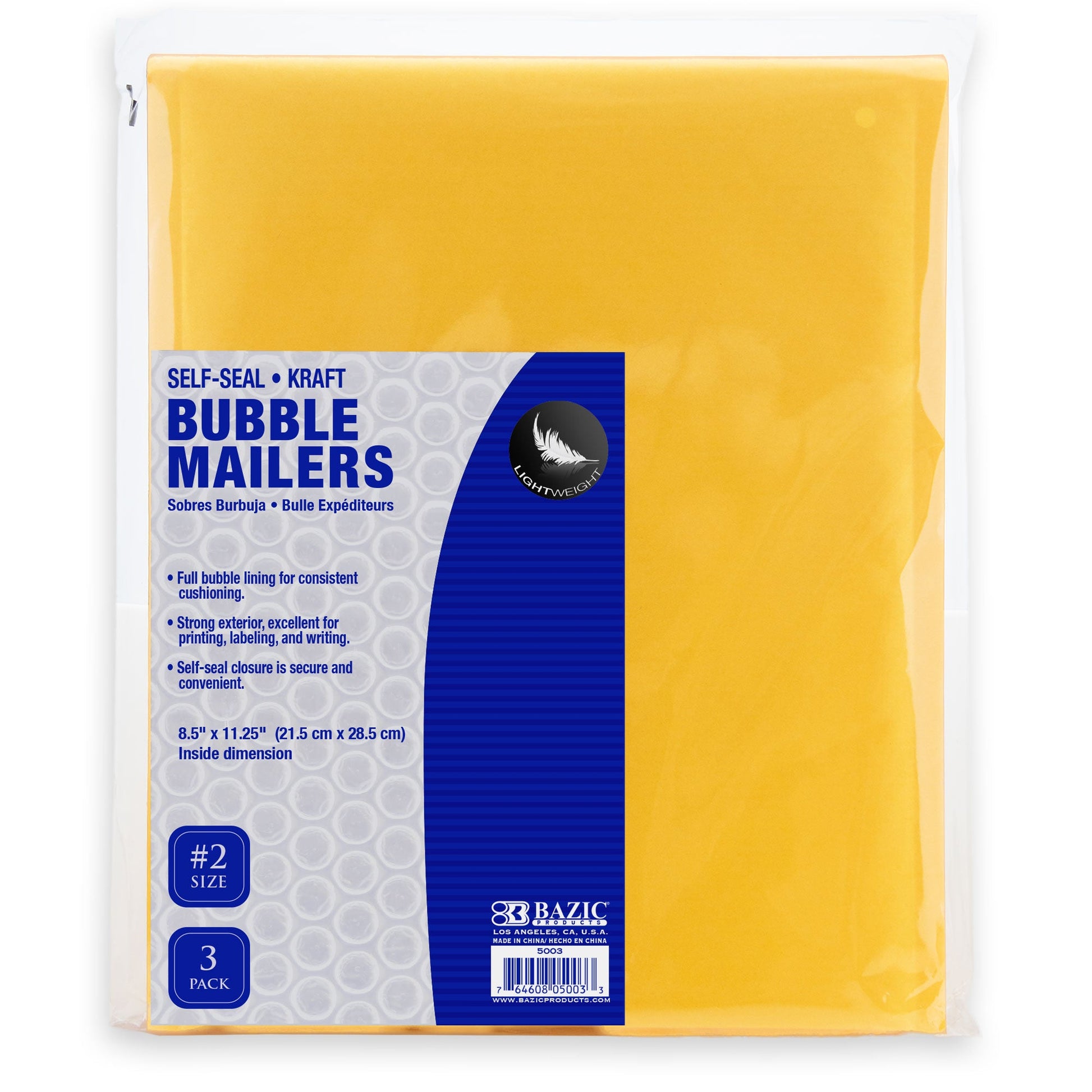 #2 Self-Seal Bubble Mailers, 8.5 x 11.25 in