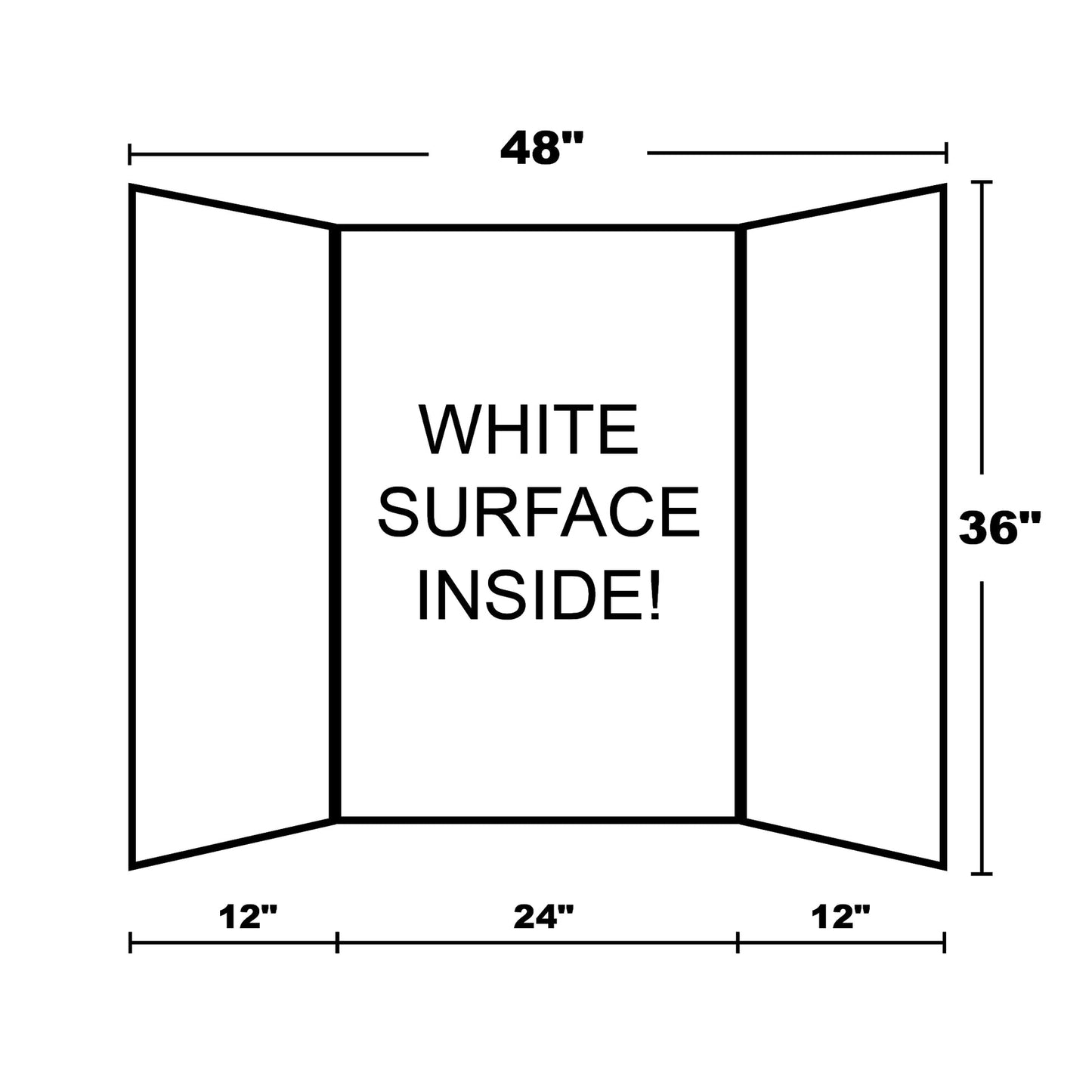 36" X 48" White Tri-Fold Corrugated Presentation Board