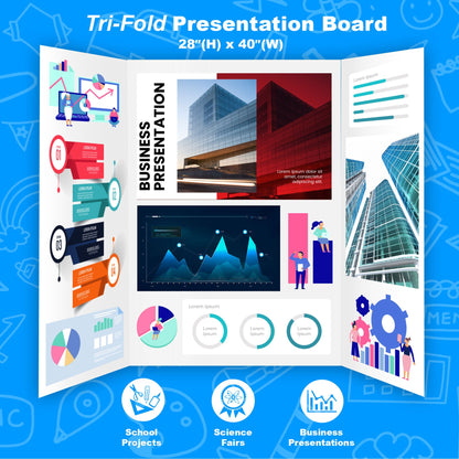 36" X 48" White Tri-Fold Corrugated Presentation Board