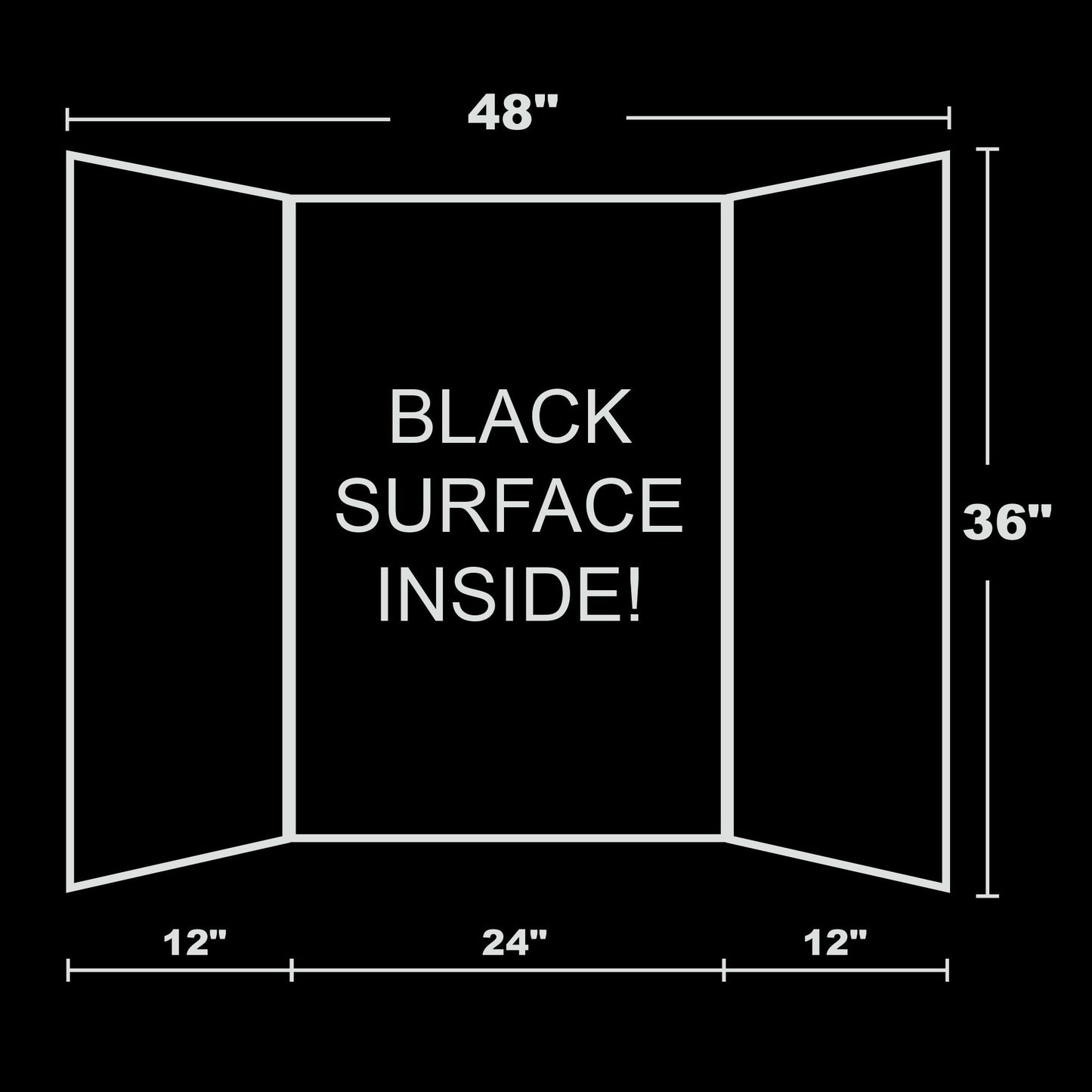 36" X 48" Black Tri-Fold Corrugated Presentation Board