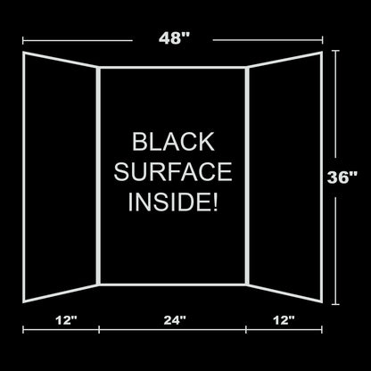 36" X 48" Black Tri-Fold Corrugated Presentation Board