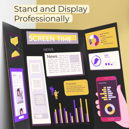 36" X 48" Black Tri-Fold Corrugated Presentation Board