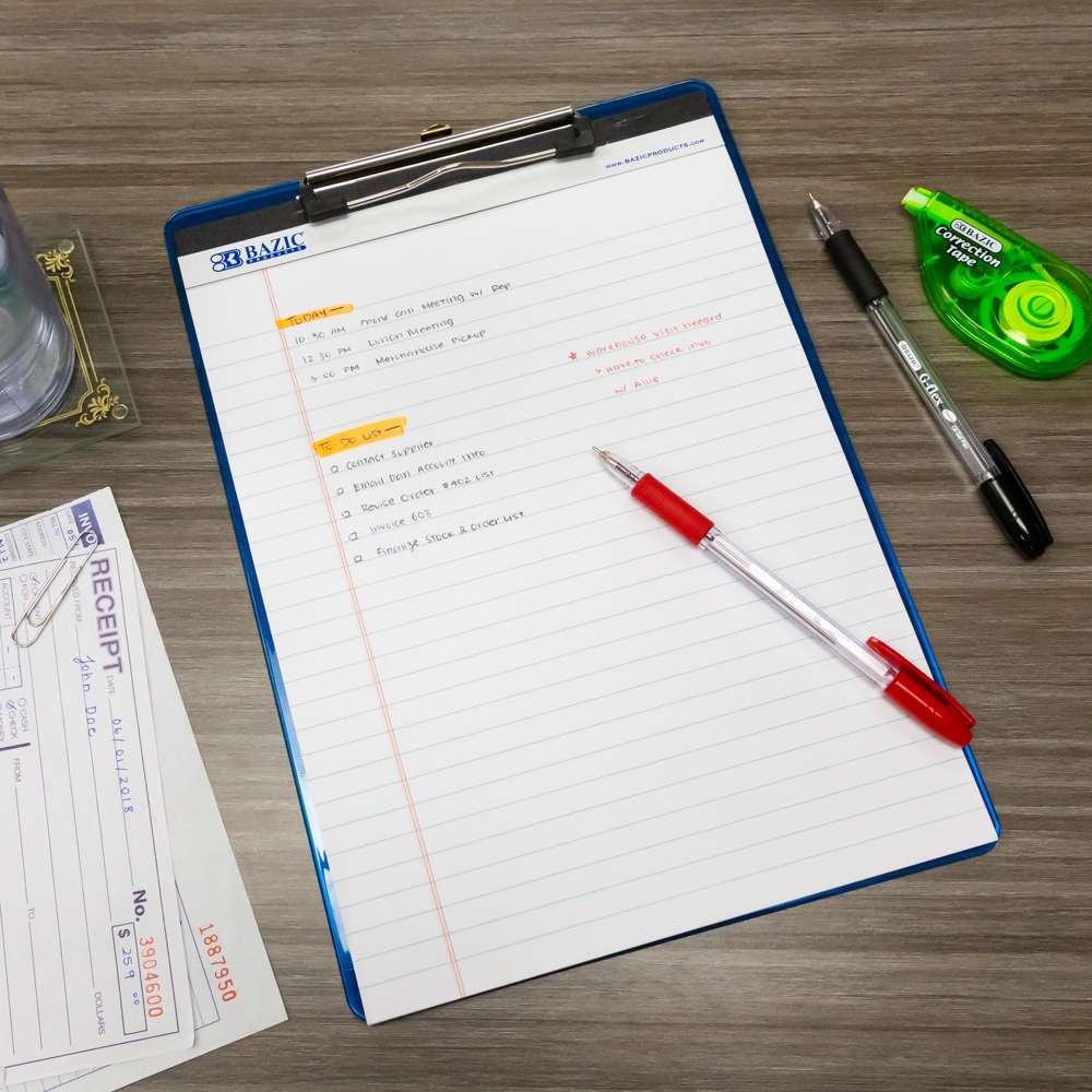 50 Ct. 8.5" X 11.75" White Perforated Writing Pads (12/Pack)
