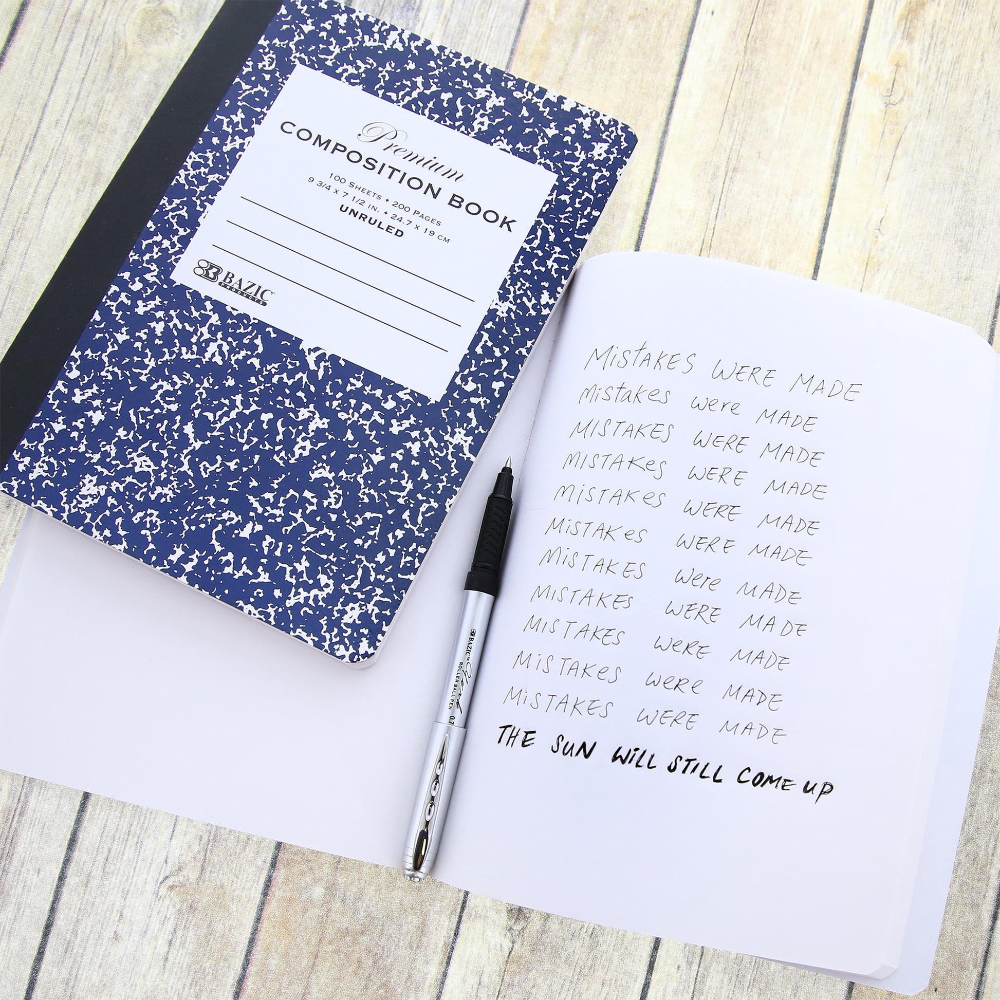 Premium Blue Marble Composition Notebook, Unruled