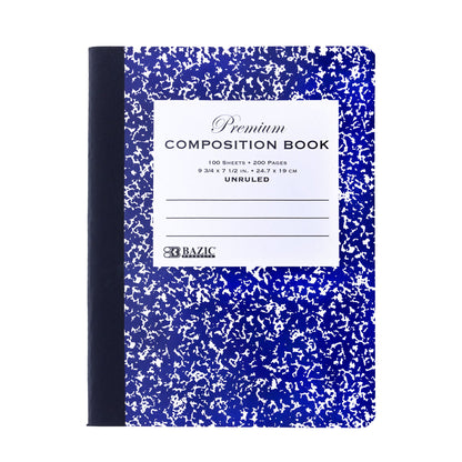 Premium Blue Marble Composition Notebook, Unruled