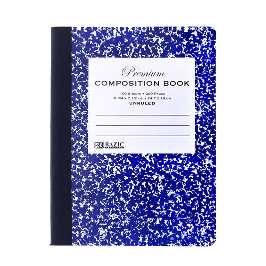 Premium Blue Marble Composition Notebook, Unruled