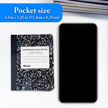 Mini Marble Composition Notebook, Wide-Ruled