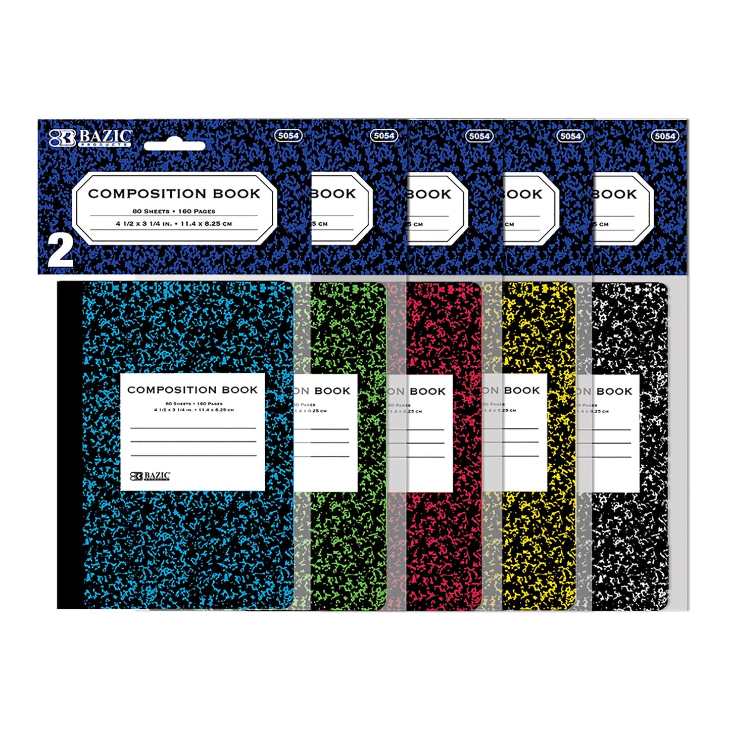 Mini Marble Composition Notebook, Wide-Ruled