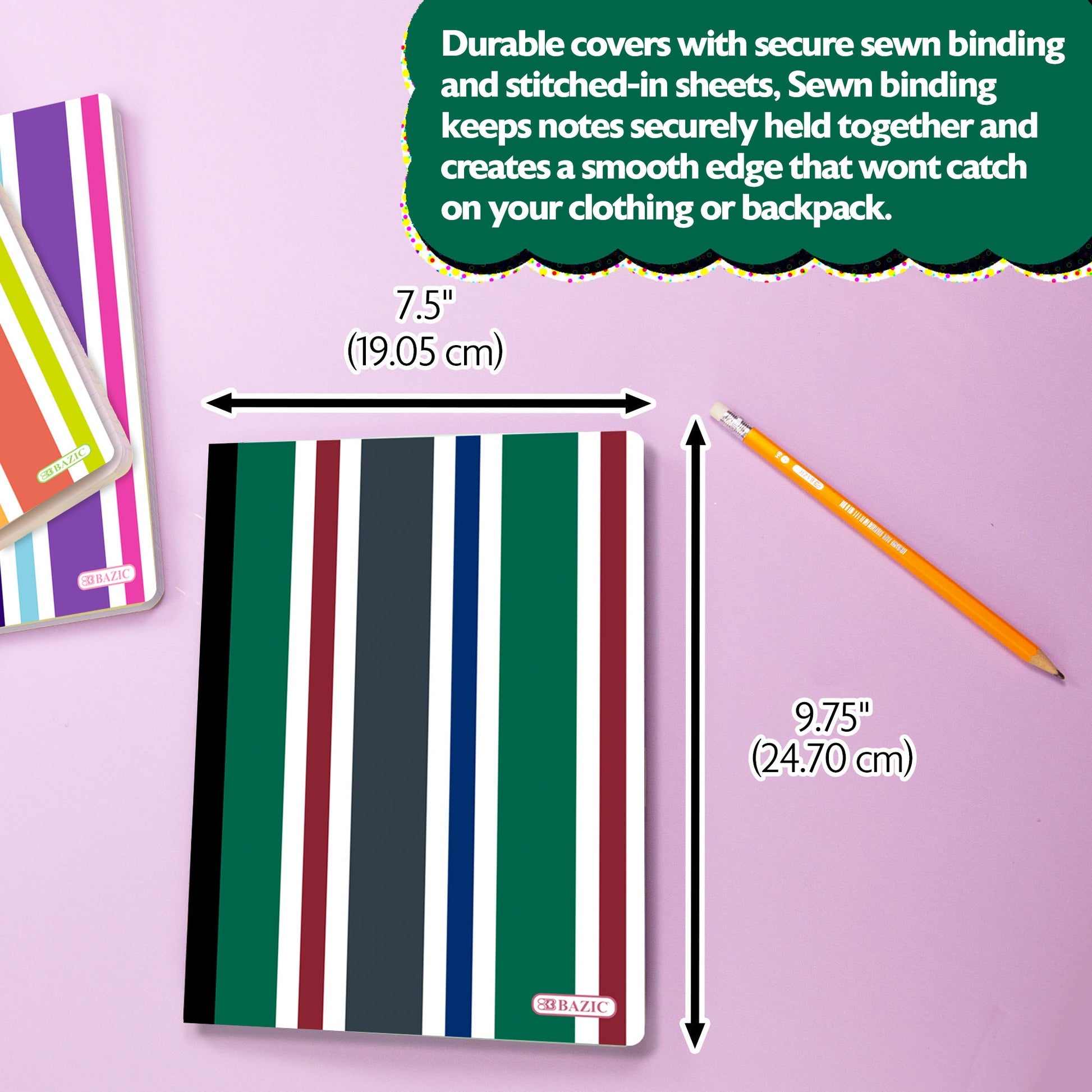 Stripes Composition Notebook, College-Ruled