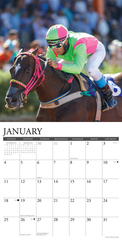 Horse Racing 2026 12" x 12" Wall Calendar