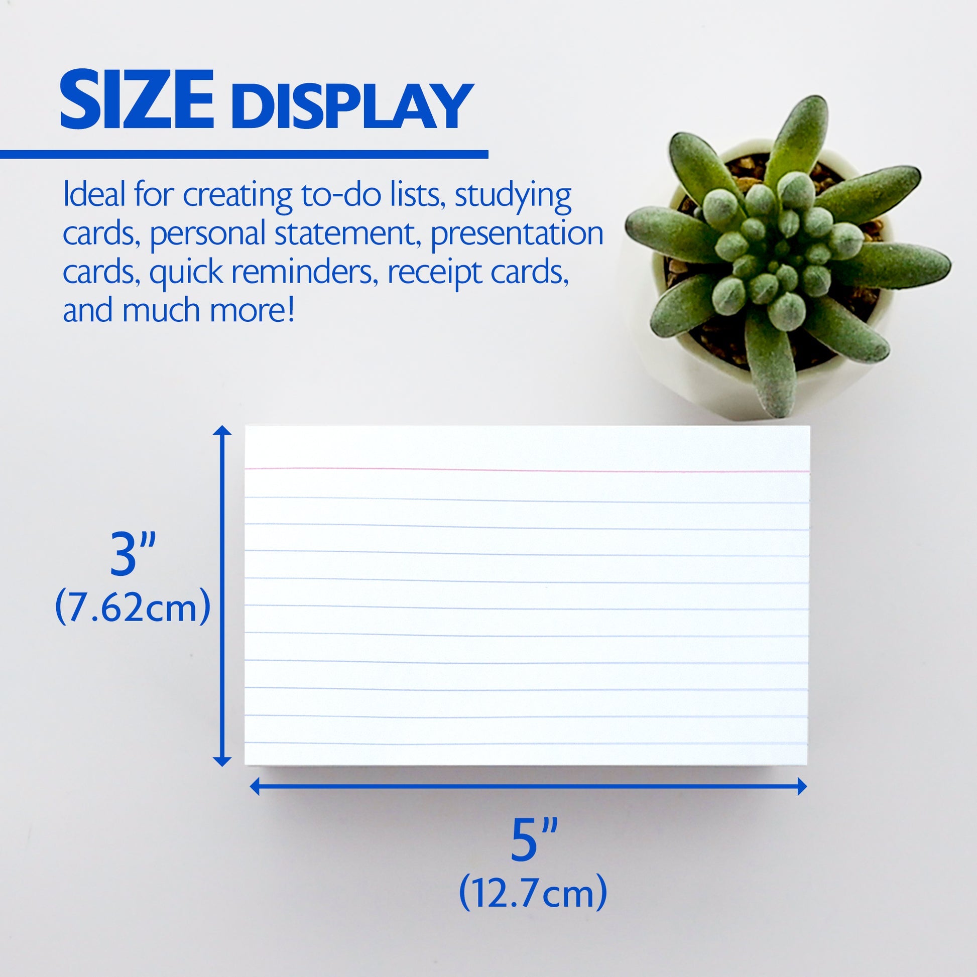 Index Cards, 200 Ruled 3" x 5" Cards, White