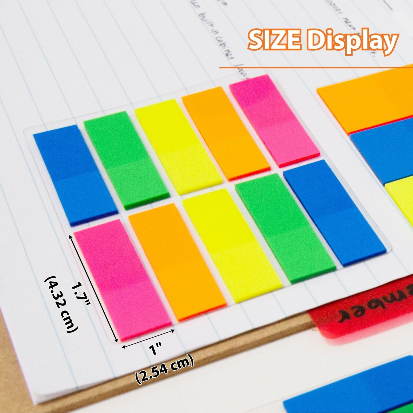 Neon Color-Coding Flags, 0.5 x 1.7 in, 25 Flags, 10 Pads