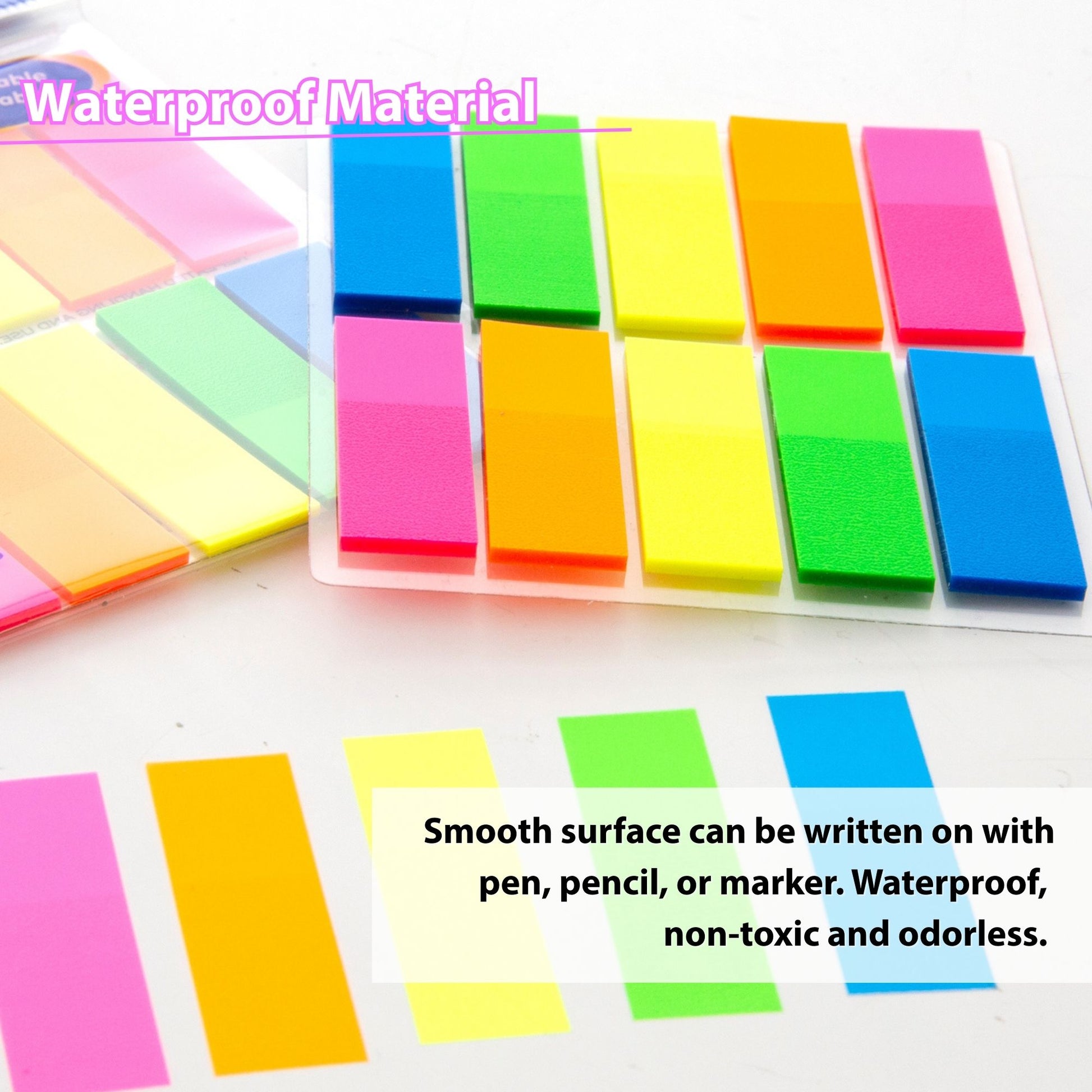 Neon Color-Coding Flags, 0.5 x 1.7 in, 25 Flags, 10 Pads