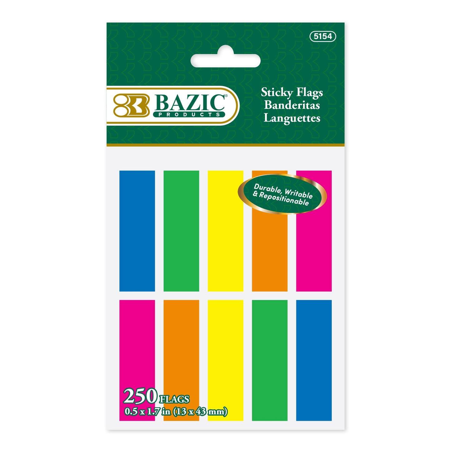 Neon Color-Coding Flags, 0.5 x 1.7 in, 25 Flags, 10 Pads