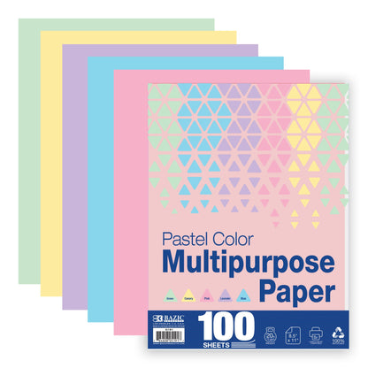 Pastel Multipurpose Paper, 8.5 x 11 in, 100 Sheets