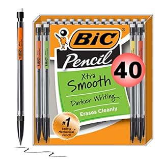 BIC Xtra Smooth Mechanical Pencil with 0.7 mm Medium Point, Refillable and Retractable, 40-Count Pack [42656]