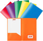 JAM PAPER Legal Plastic 2 Pocket POP Folders - Durable School Folders - Assorted Primary Colors - 6/Pack