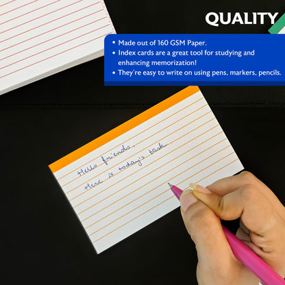 Color-Coded Ruled Index Cards, 3 x 5 in