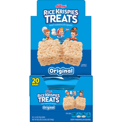 Rice Krispies Treats Original Chewy Marshmallow Snack Bars, Kids Snacks, 26 oz, 20 Count