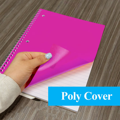 Poly Cover 1-Subject Spiral Notebook, Wide-Ruled