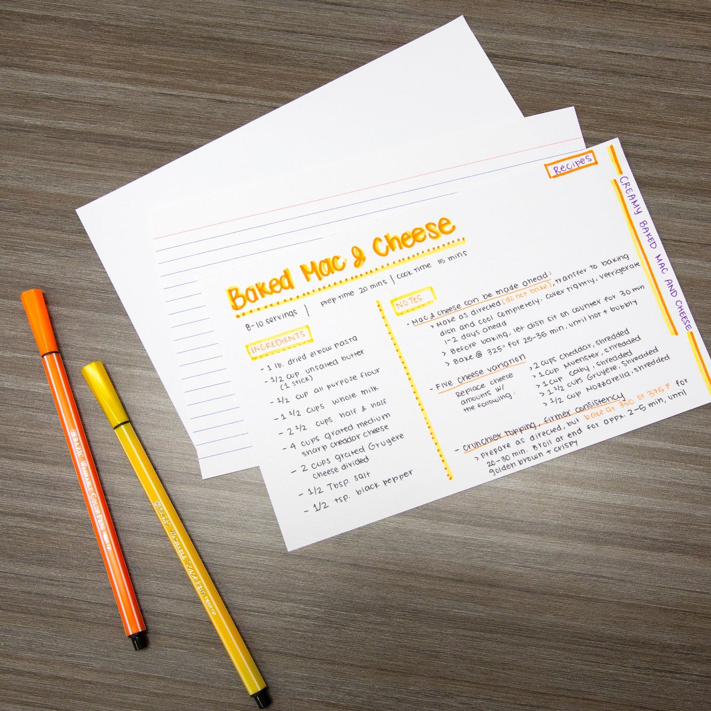 50 Ct. 5" X 8" Ruled White Index Card