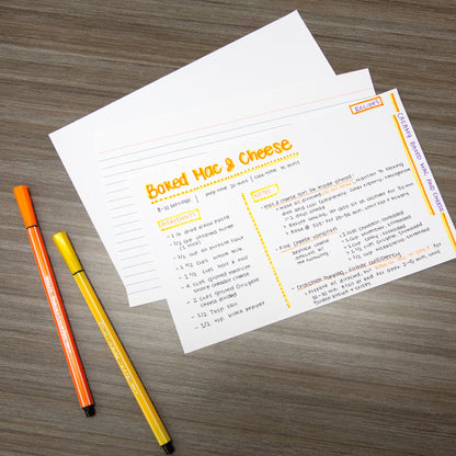 50 Ct. 5" X 8" Ruled White Index Card