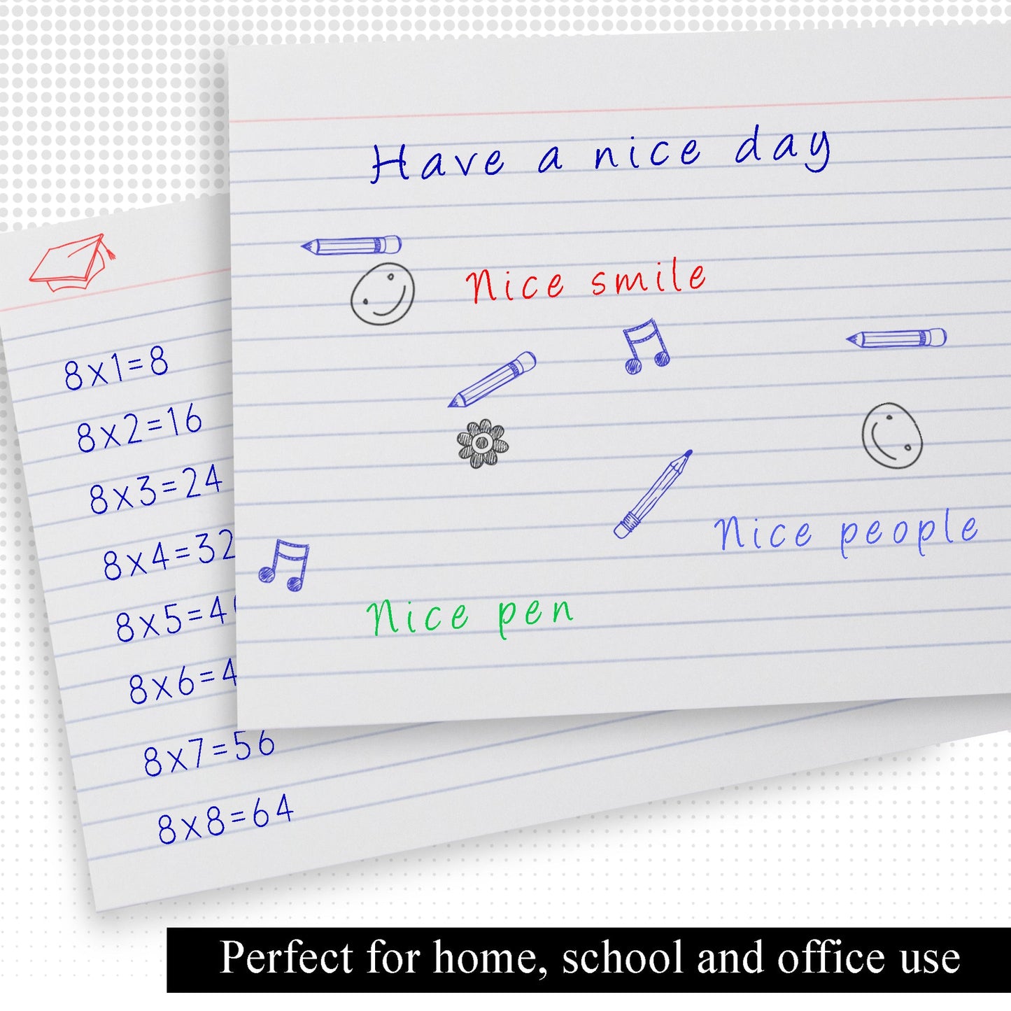 50 Ct. 5" X 8" Ruled White Index Card