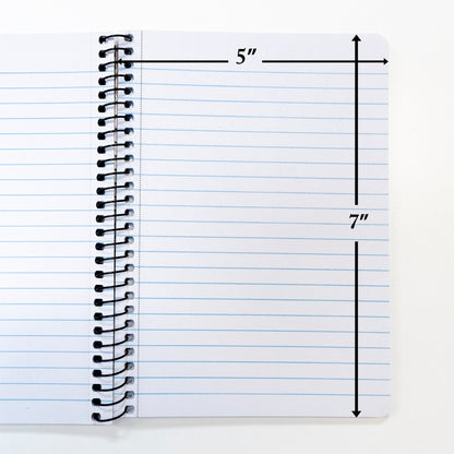Small Spiral Notebook, 5" x 7", 120 Sheets