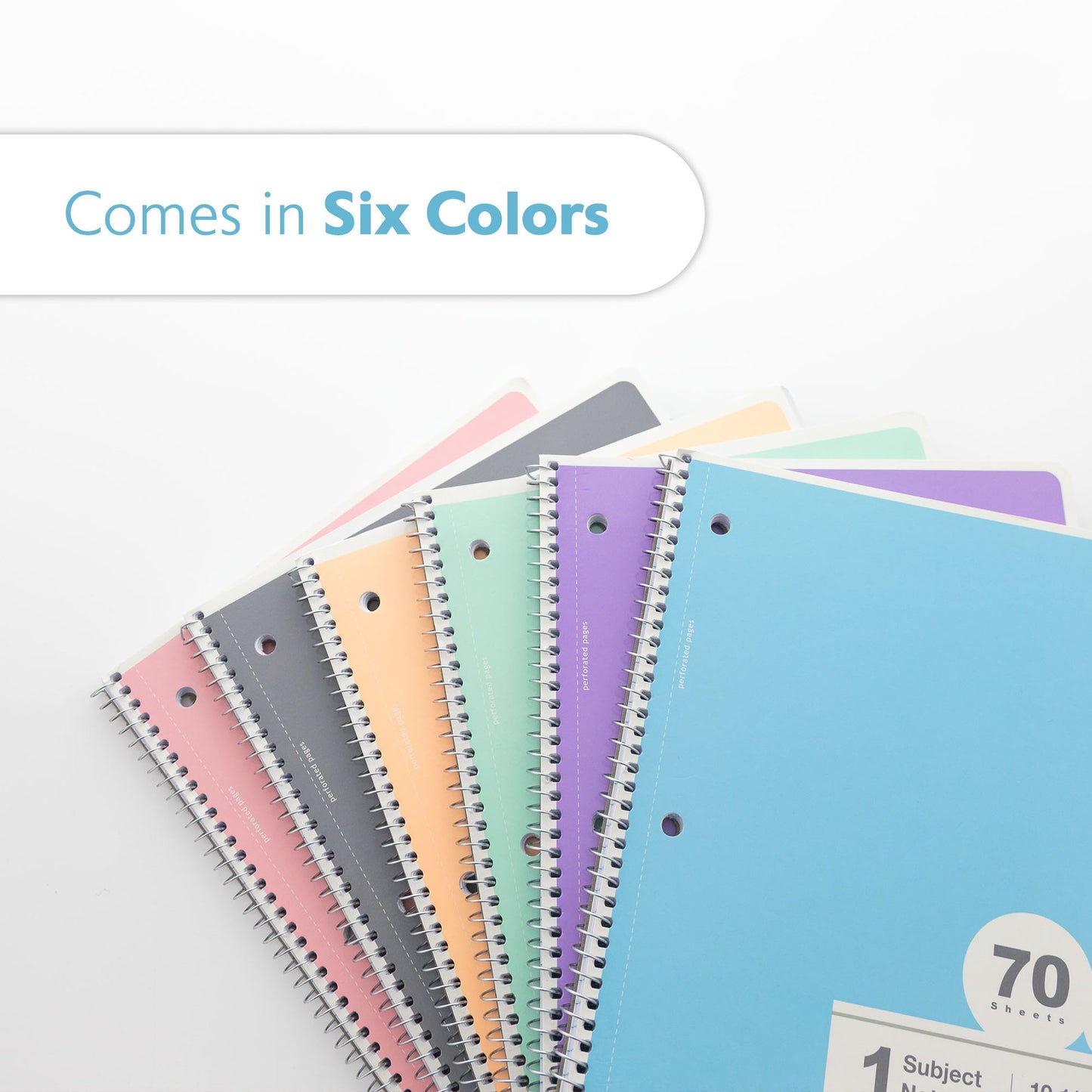 Pastel 1-Subject Spiral Notebook, College-Ruled