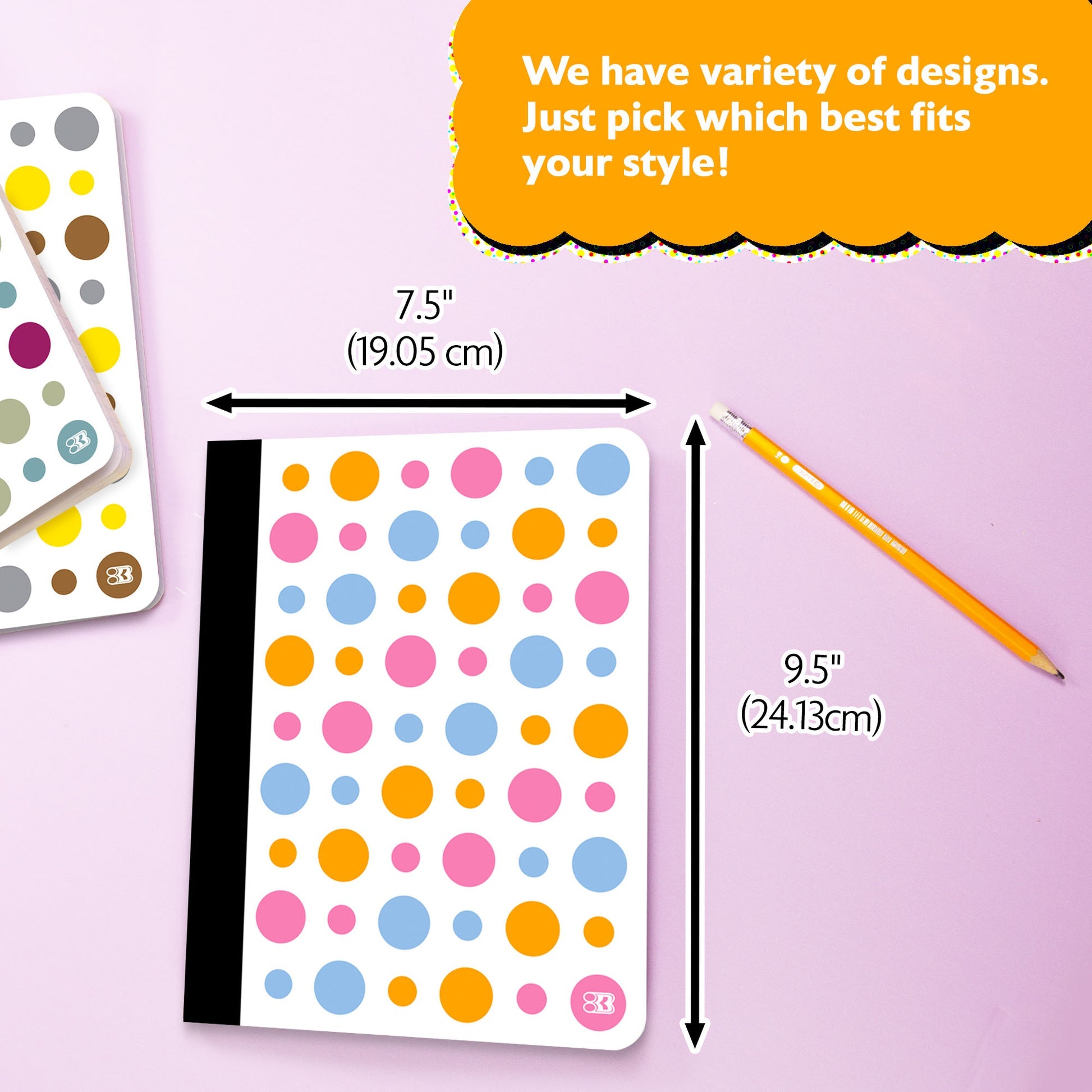 College Ruled Polka Dot Composition Book, 100 Sheets