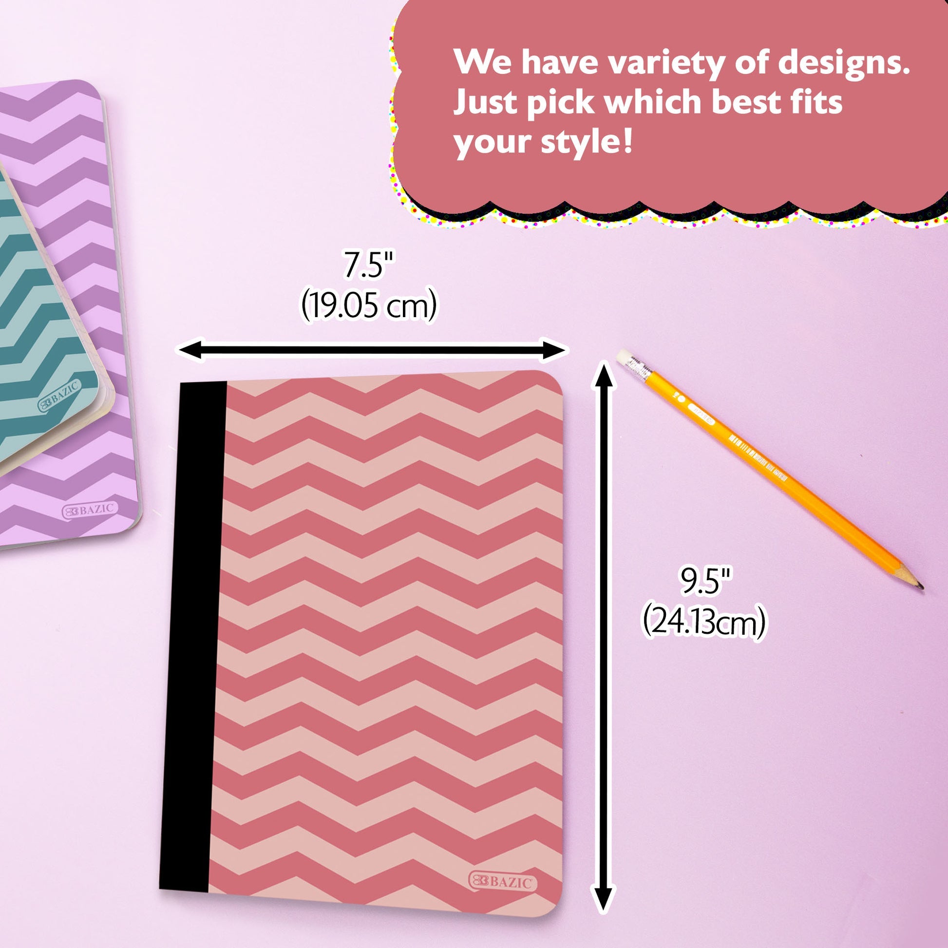 College Ruled Chevron Composition Book, 100 Sheets