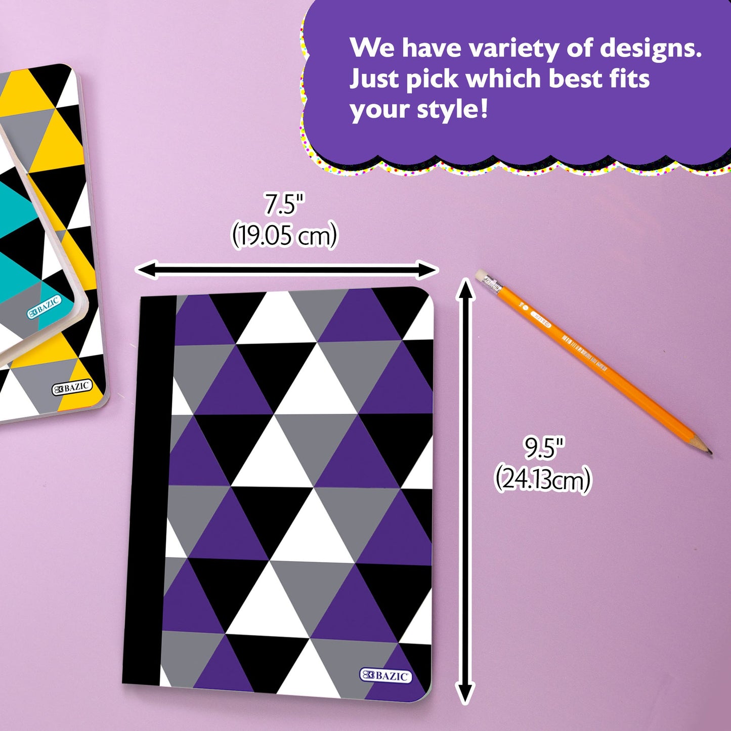 Geometric Composition Notebook, College-Ruled