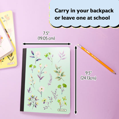 Floral Composition Notebook, College-Ruled
