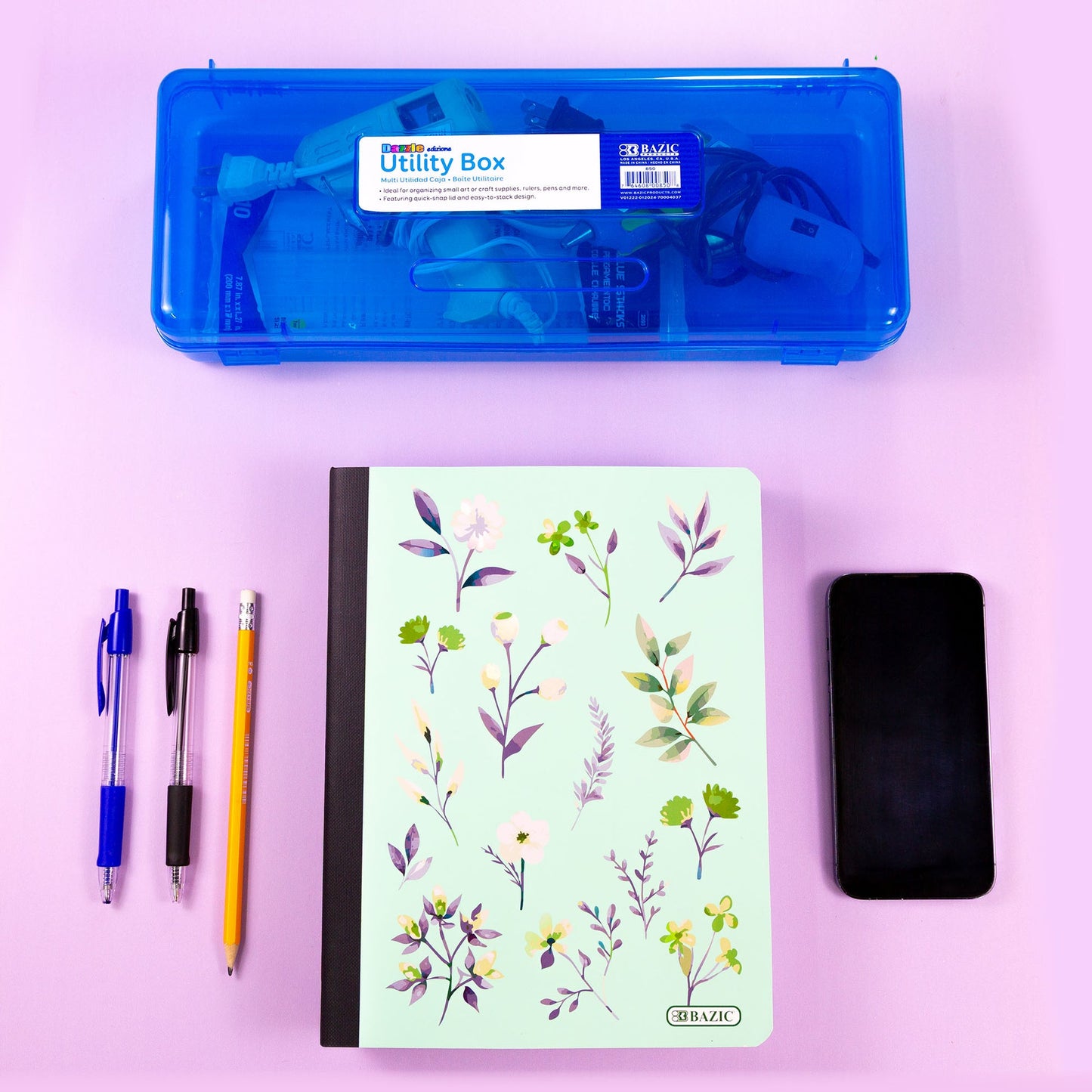 Floral Composition Notebook, College-Ruled
