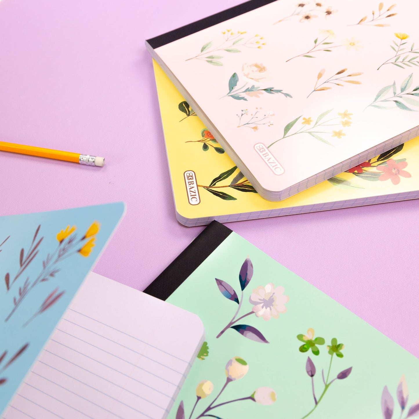 Floral Composition Notebook, College-Ruled