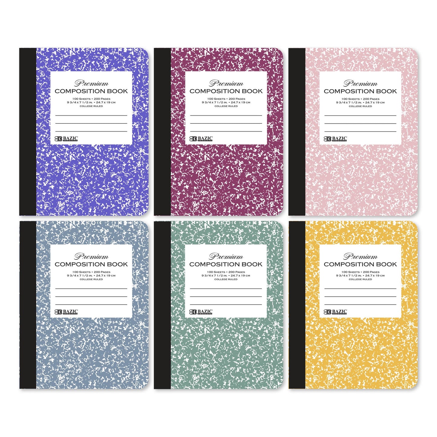 Morandi Marble Composition Notebook, College-Ruled