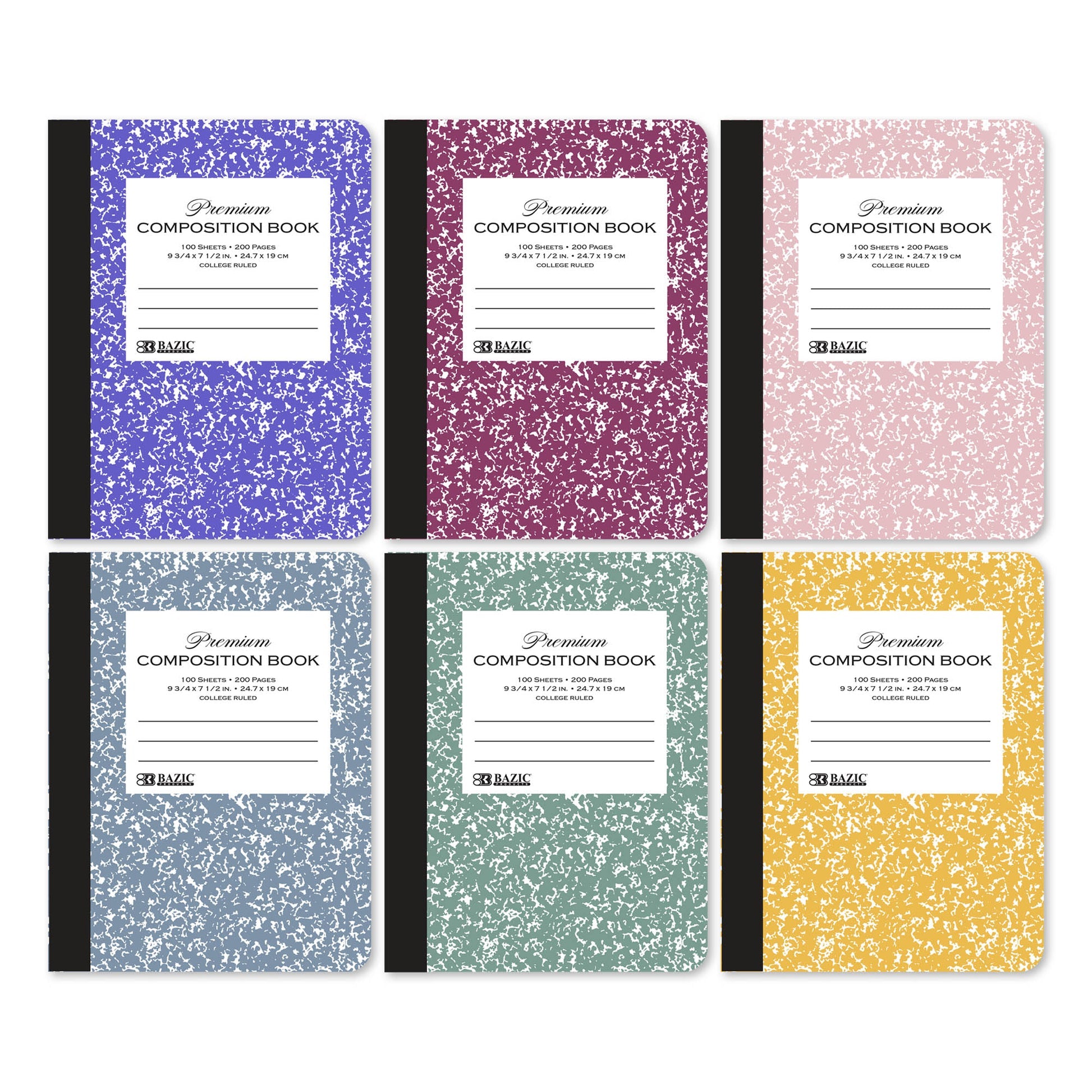 Morandi Marble Composition Notebook, College-Ruled