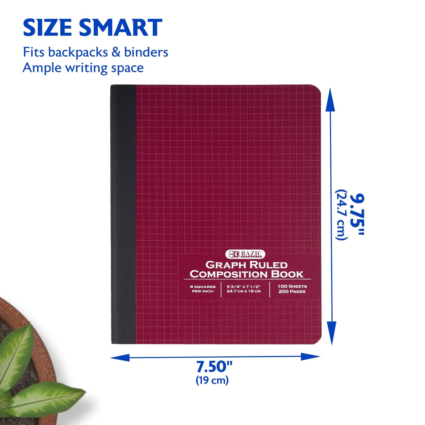 Quad-Ruled Composition Notebook, 4 Sq/in Grid